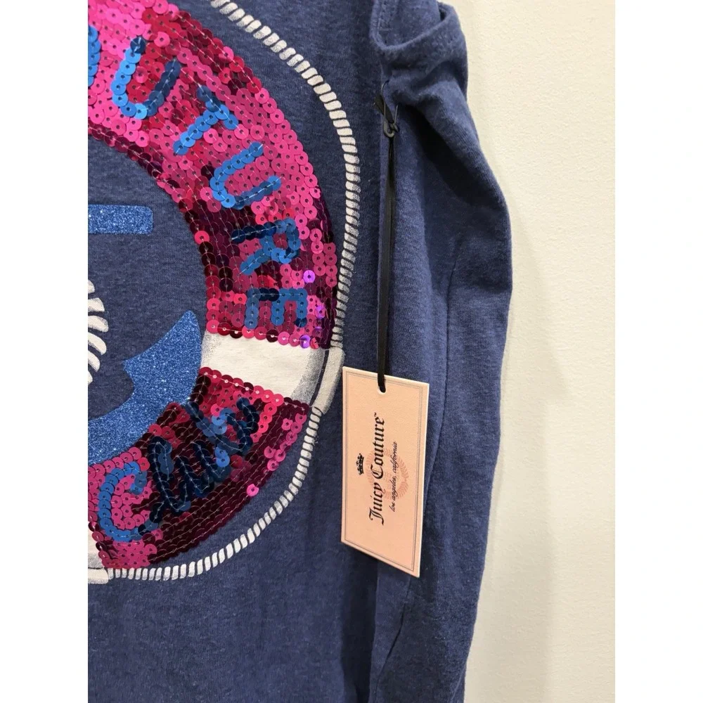 juicy couture NWT blue sequin nautical yacht Club boating tank women M